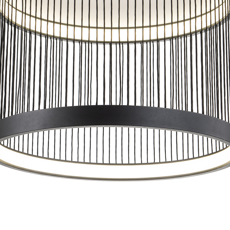 Lampa sufitowa Guarda 43W LED śr. 51cm ML0528 Milagro nowoczesna oprawa oświetleniowa okrąg z drutów druciana czarna Inspiracje Premium