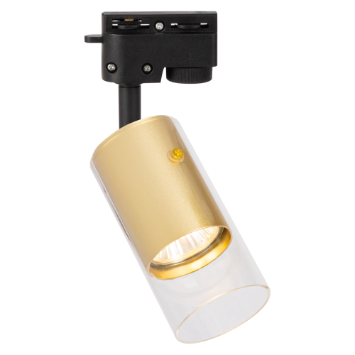 Lampa szynowa Reflektor szynowy jednofazowa Ricky Track Złoty 1xGU10 ML0690 Milagro GU10 Loft nowoczesna sufitowa ścienna oświetlenie szynowe 230V do szynoprzewodu czarny czarno złota Inspiracje Premium