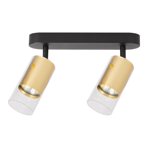Lampa sufitowa listwa szyna natynkowa Ricky Spot Złoty 2xGU10 ML0691 Milagro 26cm Spot oświetleniowa Industrialna nowoczesna czarna czarno złota nawierzchniowa jak szynoprzewód Inspiracje Premium