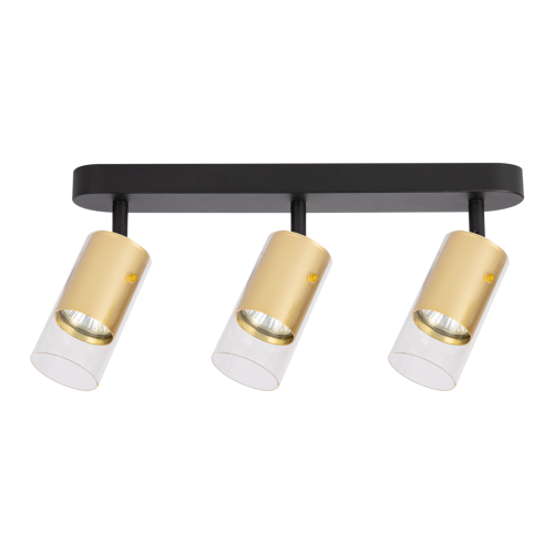 Lampa sufitowa listwa szyna natynkowa Ricky Spot Złoty 3xGU10 ML0692 Milagro 38cm Spot oświetleniowa Industrialna nowoczesna czarna czarno złota nawierzchniowa jak szynoprzewód Inspiracje Premium