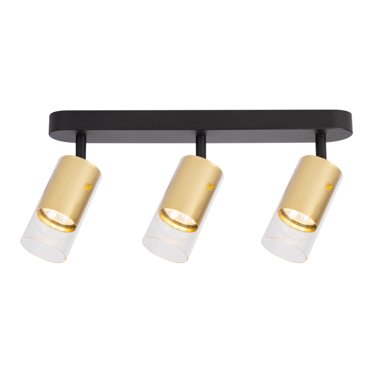 Lampa sufitowa listwa szyna natynkowa Ricky Spot Złoty 3xGU10 ML0692 Milagro 38cm Spot oświetleniowa Industrialna nowoczesna czarna czarno złota nawierzchniowa jak szynoprzewód Inspiracje Premium