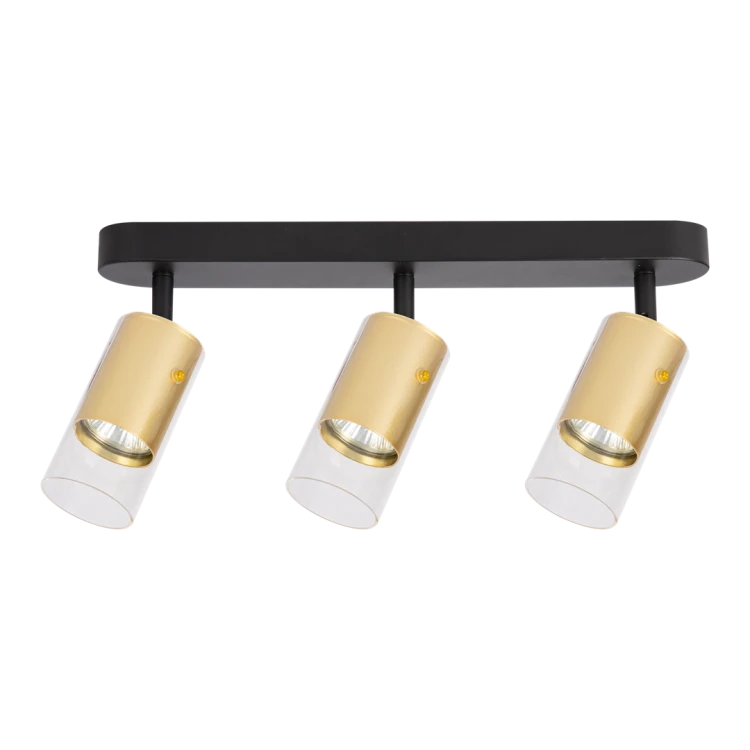 Lampa sufitowa listwa szyna natynkowa Ricky Spot Złoty 3xGU10 ML0692 Milagro 38cm Spot oświetleniowa Industrialna nowoczesna czarna czarno złota nawierzchniowa jak szynoprzewód Inspiracje Premium
