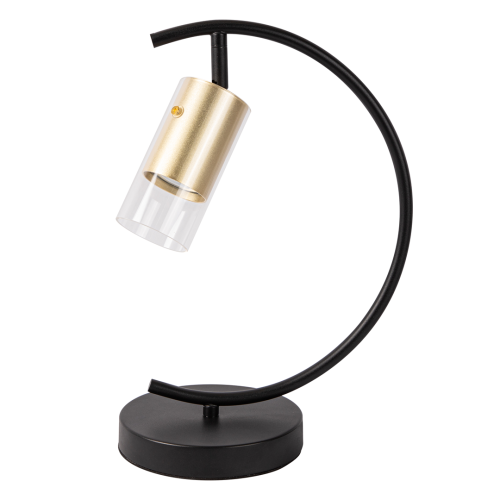Lampa biurkowa Industrialna Loft Ricky Złoty 1xGU10 ML0693 Milagro GU10 36cm nowoczesna lampka regulowana metalowa czarna czarno złota Inspiracje Premium