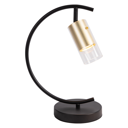 Lampa biurkowa Industrialna Loft Ricky Złoty 1xGU10 ML0693 Milagro GU10 36cm nowoczesna lampka regulowana metalowa czarna czarno złota Inspiracje Premium
