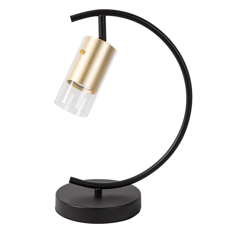 Lampa biurkowa Industrialna Loft Ricky Złoty 1xGU10 ML0693 Milagro GU10 36cm nowoczesna lampka regulowana metalowa czarna czarno złota Inspiracje Premium