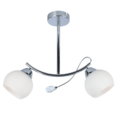 Lampa sufitowa Connor White 2xE27 MLP0876 Milagro 2x E27 48cm nowoczesna oprawa oświetleniowa szklane kule metal chrom biała białe zwis Inspiracje Premium