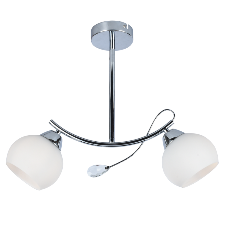 Lampa sufitowa Connor White 2xE27 MLP0876 Milagro 2x E27 48cm nowoczesna oprawa oświetleniowa szklane kule metal chrom biała białe zwis Inspiracje Premium