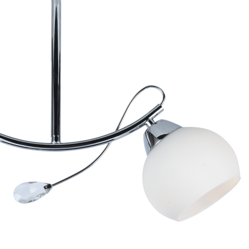 Lampa sufitowa Connor White 2xE27 MLP0876 Milagro 2x E27 48cm nowoczesna oprawa oświetleniowa szklane kule metal chrom biała białe zwis Inspiracje Premium
