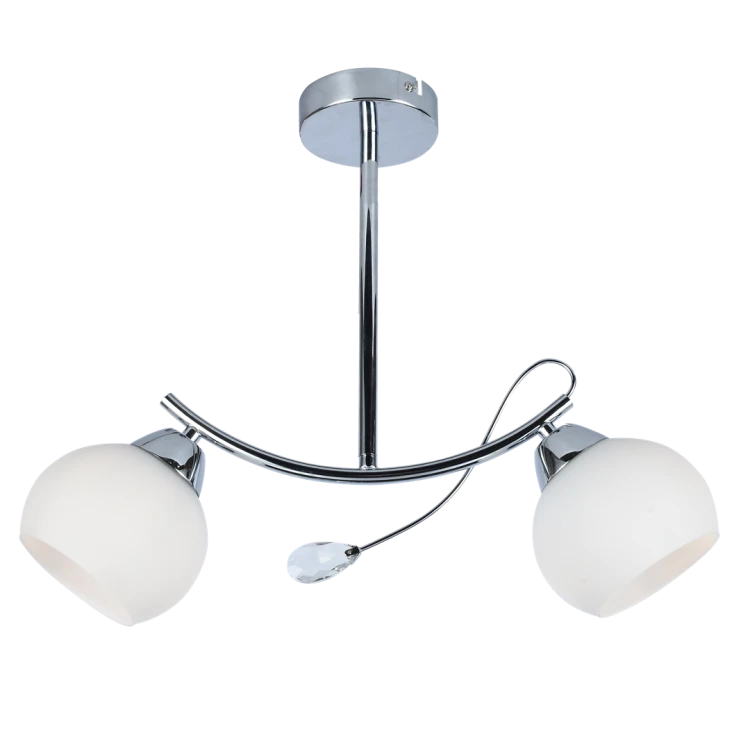 Lampa sufitowa Connor White 2xE27 MLP0876 Milagro 2x E27 48cm nowoczesna oprawa oświetleniowa szklane kule metal chrom biała białe zwis Inspiracje Premium