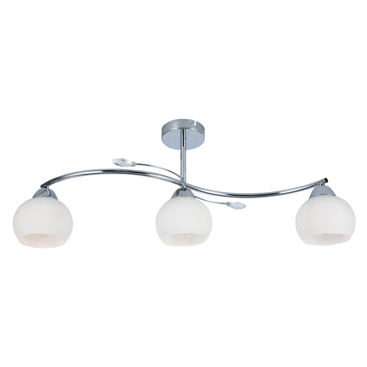 Lampa sufitowa Connor White 3xE27 MLP0877 Milagro 3x E27 64cm nowoczesna oprawa oświetleniowa szklane kule metal chrom biała białe Inspiracje Premium