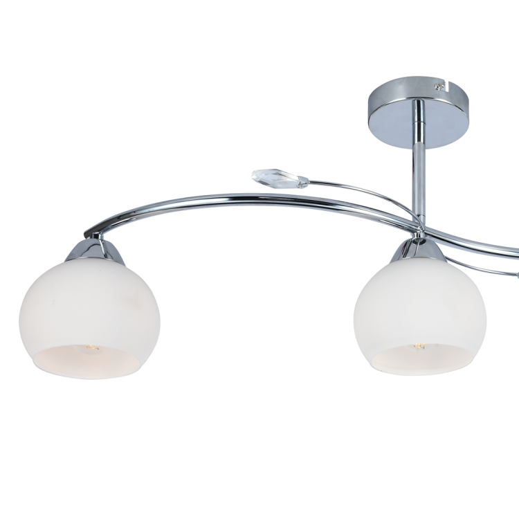 Lampa sufitowa Connor White 3xE27 MLP0877 Milagro 3x E27 64cm nowoczesna oprawa oświetleniowa szklane kule metal chrom biała białe Inspiracje Premium