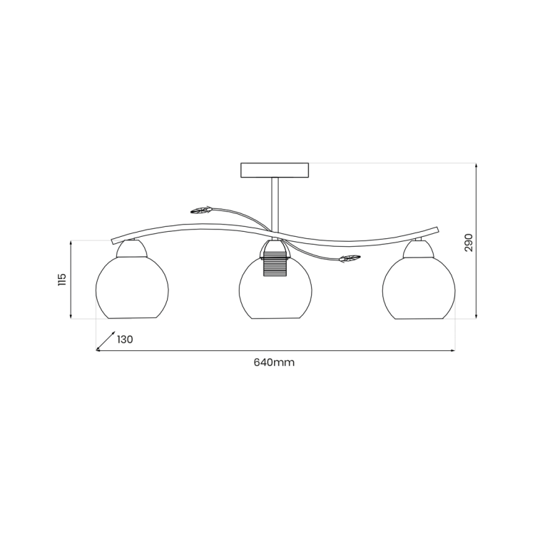 Lampa sufitowa Connor White 3xE27 MLP0877 Milagro 3x E27 64cm nowoczesna oprawa oświetleniowa szklane kule metal chrom biała białe Inspiracje Premium