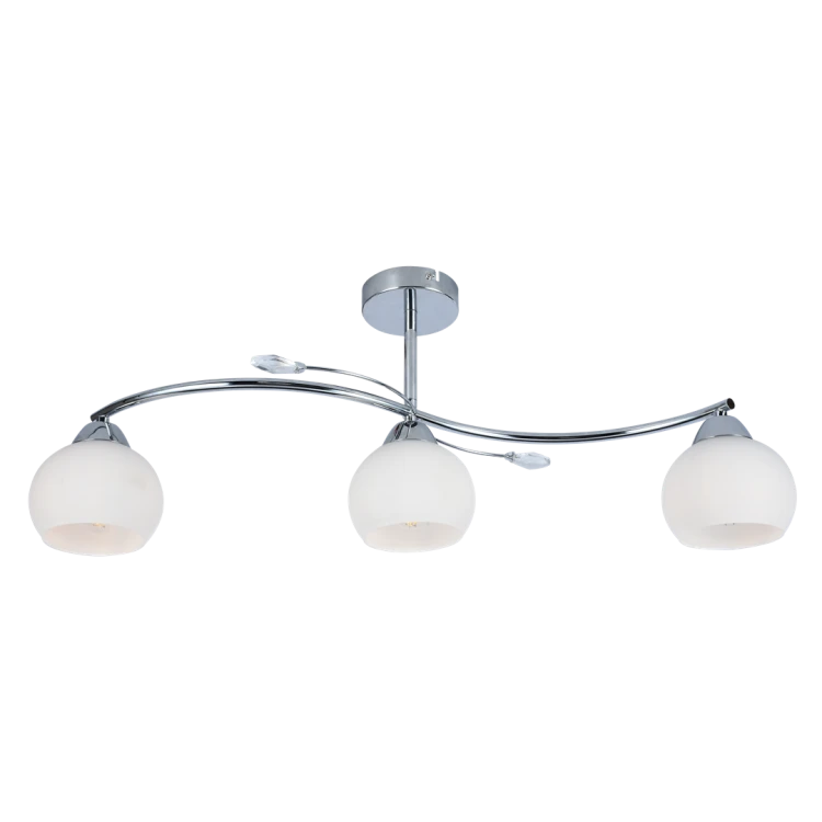 Lampa sufitowa Connor White 3xE27 MLP0877 Milagro 3x E27 64cm nowoczesna oprawa oświetleniowa szklane kule metal chrom biała białe Inspiracje Premium
