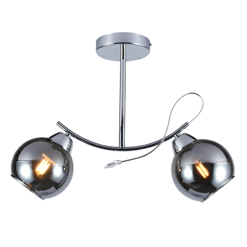 Lampa sufitowa Connor 2xE27 MLP0873 Milagro 2x E27 48cm nowoczesna oprawa oświetleniowa szklane kule metal chrom zwis Inspiracje Premium