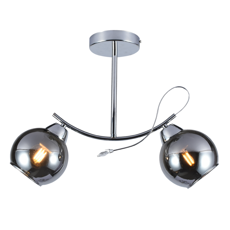 Lampa sufitowa Connor 2xE27 MLP0873 Milagro 2x E27 48cm nowoczesna oprawa oświetleniowa szklane kule metal chrom zwis Inspiracje Premium