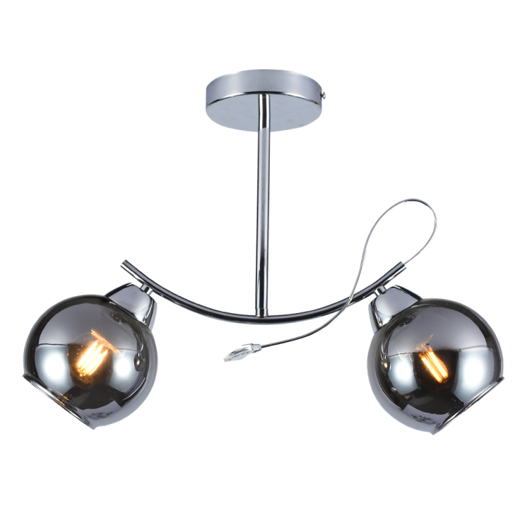 Lampa sufitowa Connor 2xE27 MLP0873 Milagro 2x E27 48cm nowoczesna oprawa oświetleniowa szklane kule metal chrom zwis Inspiracje Premium