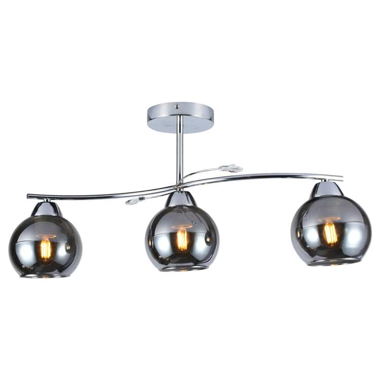 Lampa sufitowa Connor 3xE27 MLP0874 Milagro 3x E27 64cm nowoczesna oprawa oświetleniowa szklane kule metal chrom Inspiracje Premium