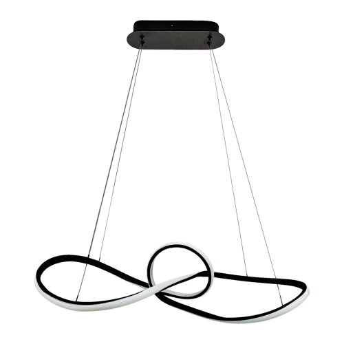 Lampa sufitowa wisząca fale Industrialna Loft MARCO BLACK 42W LED ML8116 Milagro 4000K 73cm nowoczesna oprawa oświetleniowa wyginana metal żyrandol czarny czarna zwis Inspiracje Premium