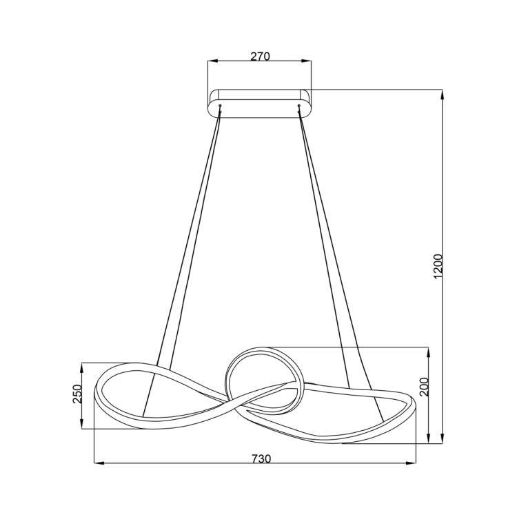 Lampa sufitowa wisząca fale Industrialna Loft MARCO BLACK 42W LED ML8116 Milagro 4000K 73cm nowoczesna oprawa oświetleniowa wyginana metal żyrandol czarny czarna zwis Inspiracje Premium