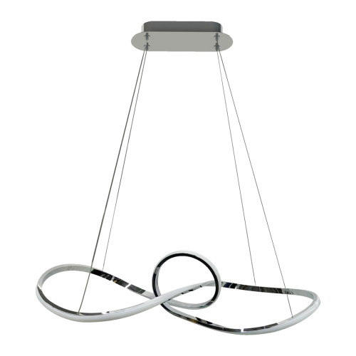 Lampa sufitowa wisząca fale Industrialna Loft MARCO CHROME 42W LED ML8116 Milagro 4000K 73cm nowoczesna oprawa oświetleniowa wyginana metal żyrandol chrom zwis Inspiracje Premium