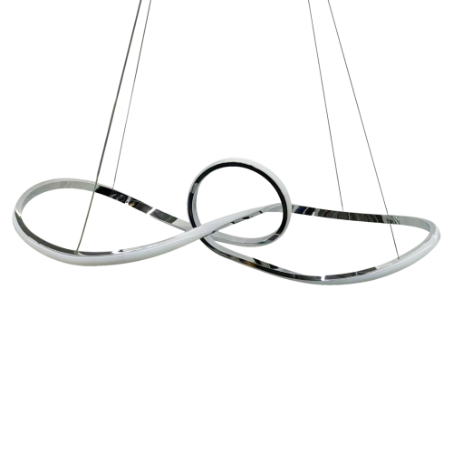 Lampa sufitowa wisząca fale Industrialna Loft MARCO CHROME 42W LED ML8116 Milagro 4000K 73cm nowoczesna oprawa oświetleniowa wyginana metal żyrandol chrom zwis Inspiracje Premium
