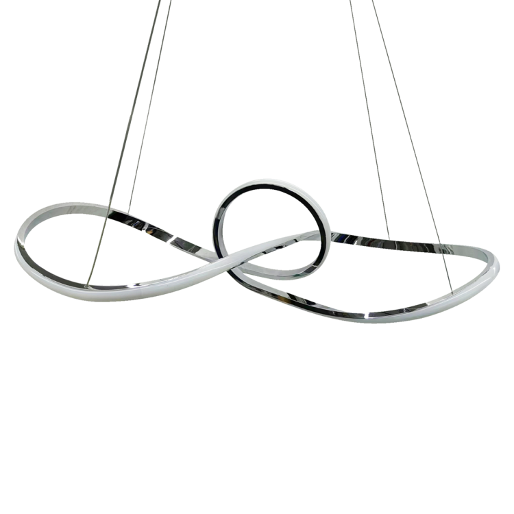 Lampa sufitowa wisząca fale Industrialna Loft MARCO CHROME 42W LED ML8116 Milagro 4000K 73cm nowoczesna oprawa oświetleniowa wyginana metal żyrandol chrom zwis Inspiracje Premium