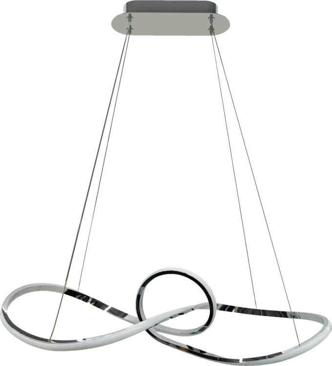 Lampa sufitowa wisząca fale Industrialna Loft MARCO CHROME 42W LED ML8116 Milagro 4000K 73cm nowoczesna oprawa oświetleniowa wyginana metal żyrandol chrom zwis Inspiracje Premium