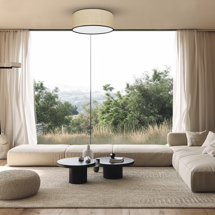 Lampa sufitowa MARSHALL NEW / RATTAN 2xE27 40cm MLP71067 Milagro 2x E27 nowoczesna oprawa oświetleniowa okrągła rattanowa Inspiracje Premium