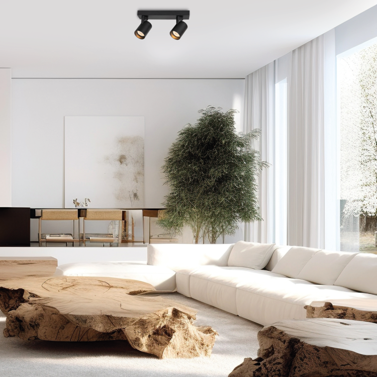 Lampa sufitowa listwa szyna natynkowa Volf Spot Czarny 2xGU10 ML0678 Milagro 26cm Spot oświetleniowa Industrialna nowoczesna czarna nawierzchniowa jak szynoprzewód Inspiracje Premium