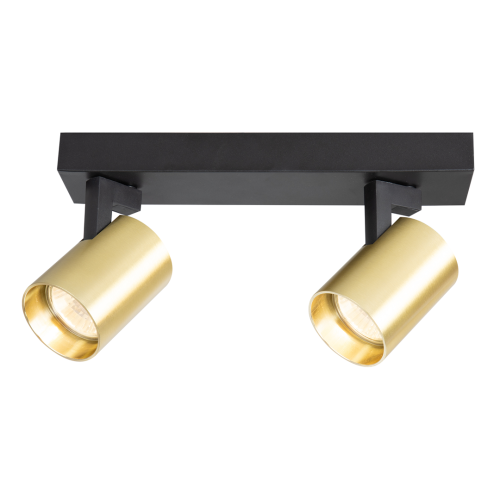 Lampa sufitowa listwa szyna natynkowa Volf Spot Złoty 2xGU10 ML0680 Milagro 26cm Spot oświetleniowa Industrialna nowoczesna czarna czarny czarno złota nawierzchniowa jak szynoprzewód Inspiracje Premium