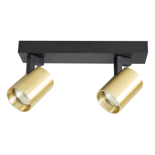 Lampa sufitowa listwa szyna natynkowa Volf Spot Złoty 2xGU10 ML0680 Milagro 26cm Spot oświetleniowa Industrialna nowoczesna czarna czarny czarno złota nawierzchniowa jak szynoprzewód Inspiracje Premium