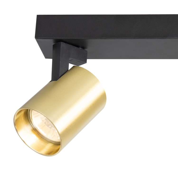 Lampa sufitowa listwa szyna natynkowa Volf Spot Złoty 2xGU10 ML0680 Milagro 26cm Spot oświetleniowa Industrialna nowoczesna czarna czarny czarno złota nawierzchniowa jak szynoprzewód Inspiracje Premium