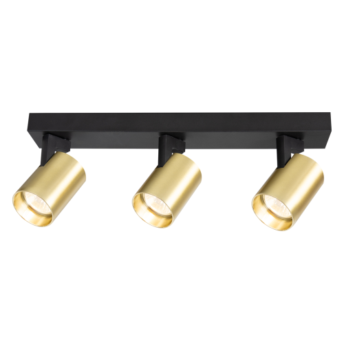 Lampa sufitowa listwa szyna natynkowa Volf Spot Złoty 3xGU10 ML0683 Milagro 38cm Spot oświetleniowa Industrialna nowoczesna czarna czarny czarno złota nawierzchniowa jak szynoprzewód Inspiracje Premium