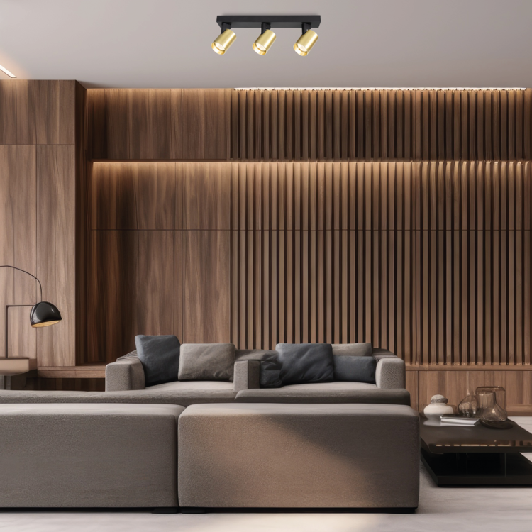 Lampa sufitowa listwa szyna natynkowa Volf Spot Złoty 3xGU10 ML0683 Milagro 38cm Spot oświetleniowa Industrialna nowoczesna czarna czarny czarno złota nawierzchniowa jak szynoprzewód Inspiracje Premium