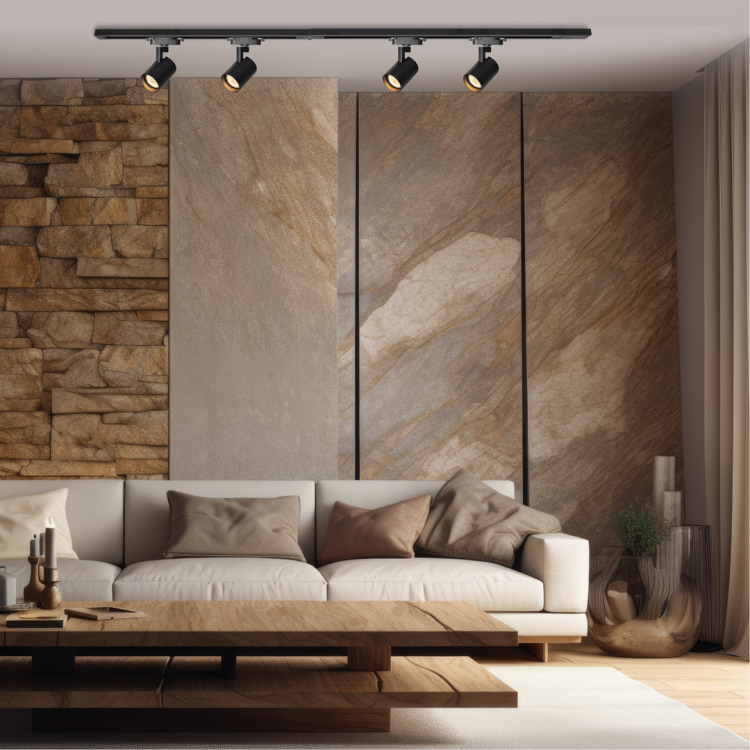 Szynoprzewód Szyna 1,5m Track z Lampami Reflektorami Zestaw Volf Track Czarny 4xGU10 ML0684 Milagro Loft nowoczesna sufitowy ścienny oświetlenie szynowe listwa natynkowa 230V czarna