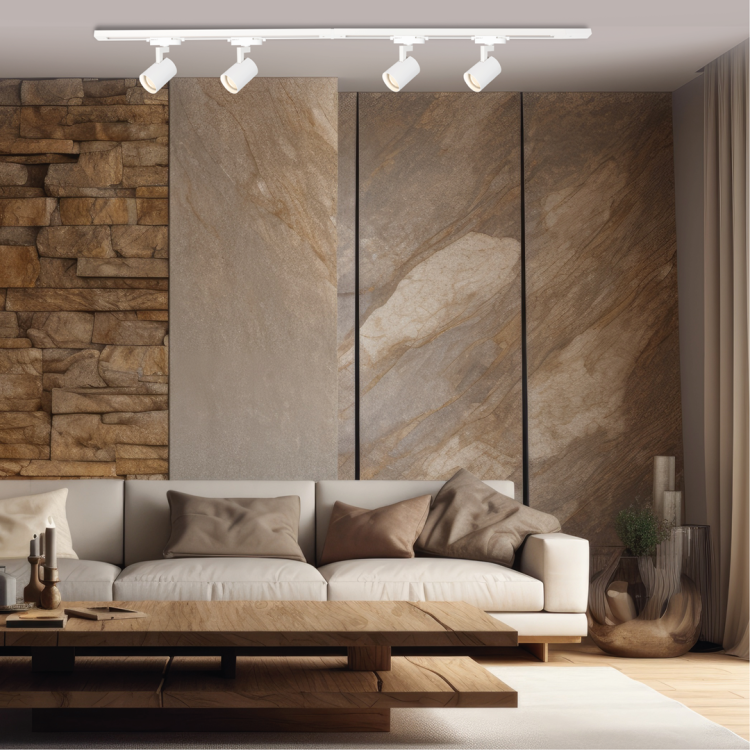 Szynoprzewód Szyna 1,5m Track z Lampami Reflektorami Zestaw Volf Track Biały 4xGU10 ML0685 Milagro Loft nowoczesna sufitowy ścienny oświetlenie szynowe listwa natynkowa 230V biała