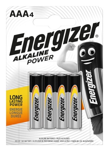 Bateria alkaliczna Energizer Alkaline Power AP AAA LR03 1,5V 4 sztuki blister baterie alkaliczne