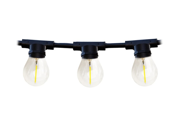 Lampki ogrodowe Girlanda Łańcuch Party 15m 15 x LED E27 do Ogrodu wymienne Żarówki KTMA15M15G MIMOSA Kobi Dekoracyjny IP44 15xE27 Dekoracja sznur czarny