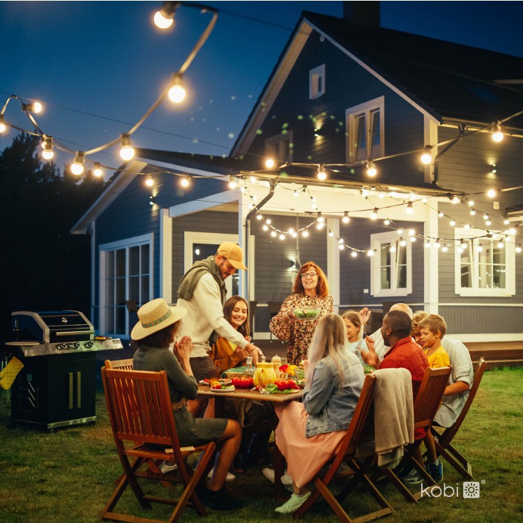 Lampki ogrodowe Girlanda Łańcuch Party 10m 10 x LED E27 do Ogrodu wymienne Żarówki KTMA210M10G MIMOSA Kobi Dekoracyjny IP44 10xE27 Dekoracja sznur czarny