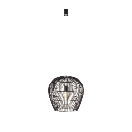 Lampa sufitowa Wisząca HAITI S 11166 Nowodvorski Lighting w stylu boho rattanowa czarna Inspiracje Premium