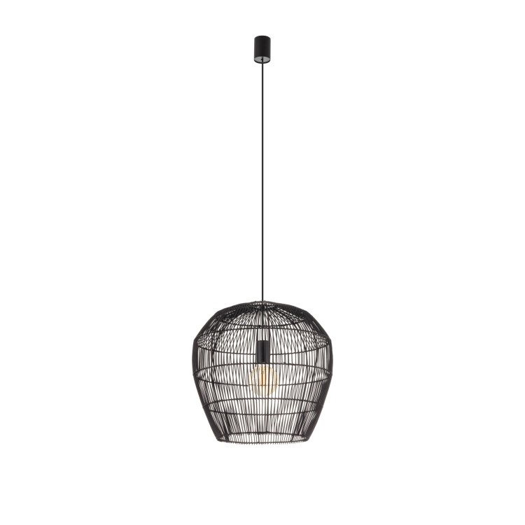 Lampa sufitowa Wisząca HAITI S 11166 Nowodvorski Lighting w stylu boho rattanowa czarna Inspiracje Premium