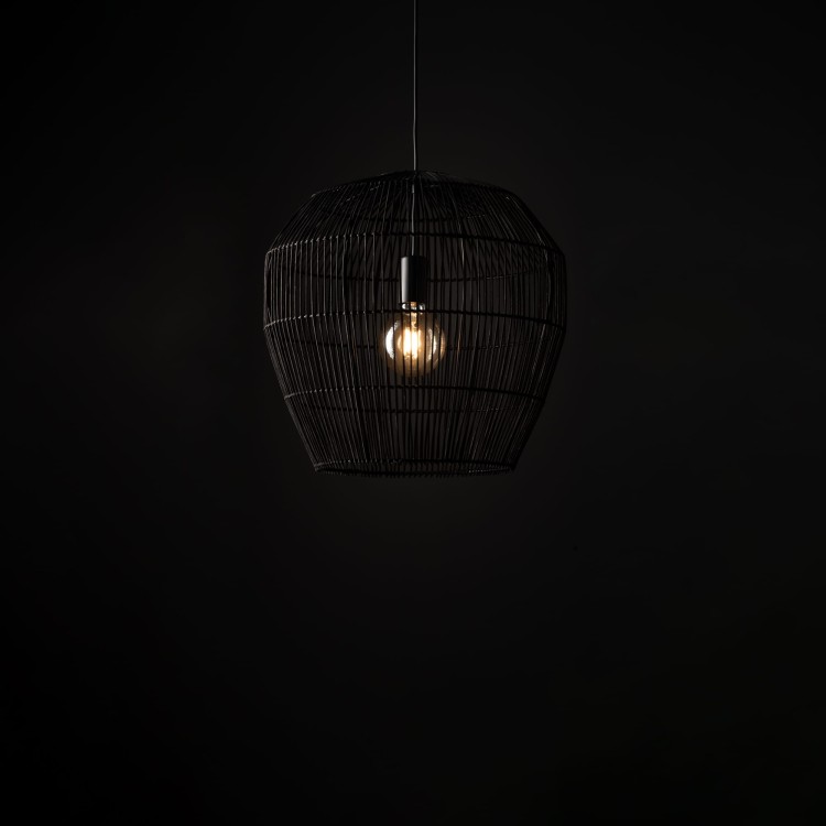 Lampa sufitowa Wisząca HAITI S 11166 Nowodvorski Lighting w stylu boho rattanowa czarna Inspiracje Premium