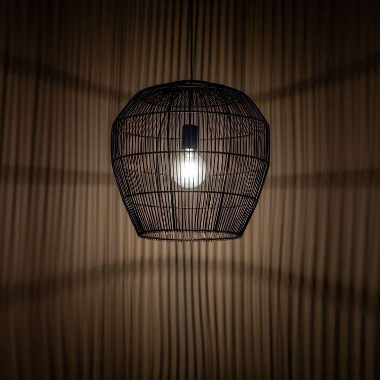Lampa sufitowa Wisząca HAITI S 11166 Nowodvorski Lighting w stylu boho rattanowa czarna Inspiracje Premium