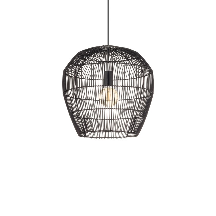 Lampa sufitowa Wisząca HAITI S 11166 Nowodvorski Lighting w stylu boho rattanowa czarna Inspiracje Premium