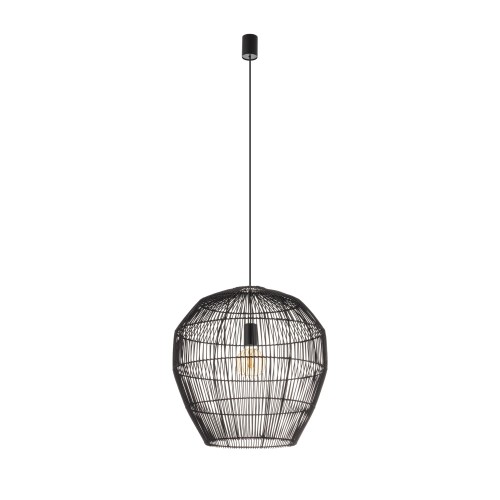 Lampa sufitowa Wisząca HAITI M 11167 Nowodvorski Lighting w stylu boho rattanowa czarna Inspiracje Premium