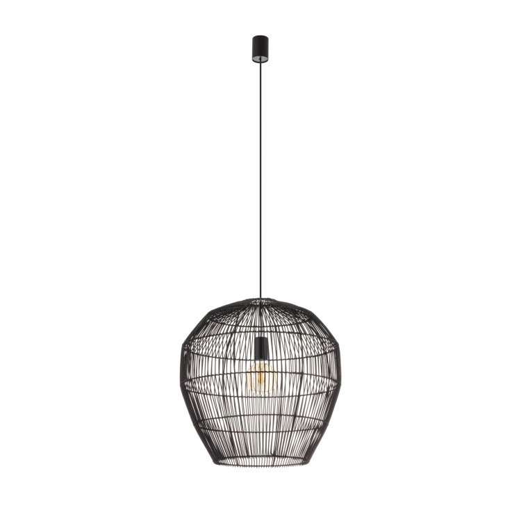 Lampa sufitowa Wisząca HAITI M 11167 Nowodvorski Lighting w stylu boho rattanowa czarna Inspiracje Premium