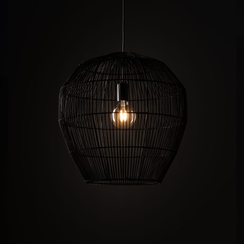Lampa sufitowa Wisząca HAITI M 11167 Nowodvorski Lighting w stylu boho rattanowa czarna Inspiracje Premium