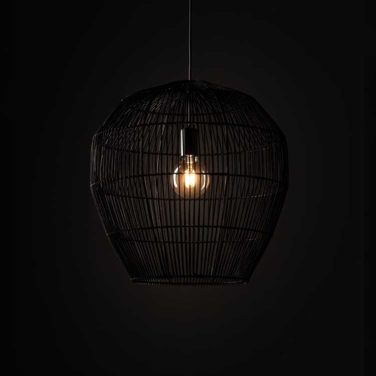 Lampa sufitowa Wisząca HAITI M 11167 Nowodvorski Lighting w stylu boho rattanowa czarna Inspiracje Premium