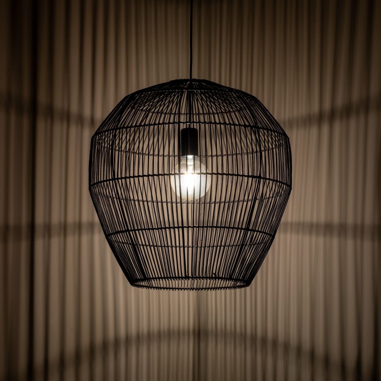 Lampa sufitowa Wisząca HAITI M 11167 Nowodvorski Lighting w stylu boho rattanowa czarna Inspiracje Premium