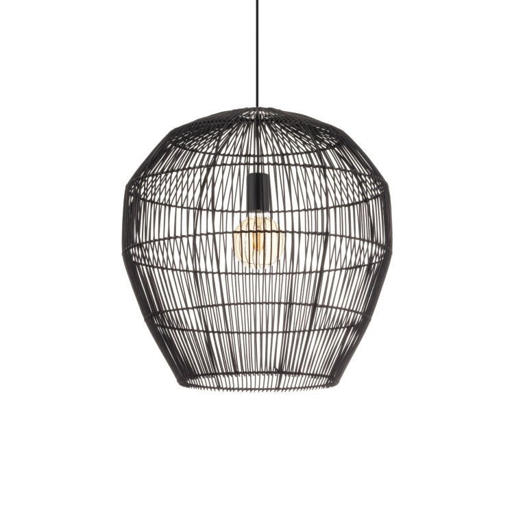 Lampa sufitowa Wisząca HAITI M 11167 Nowodvorski Lighting w stylu boho rattanowa czarna Inspiracje Premium